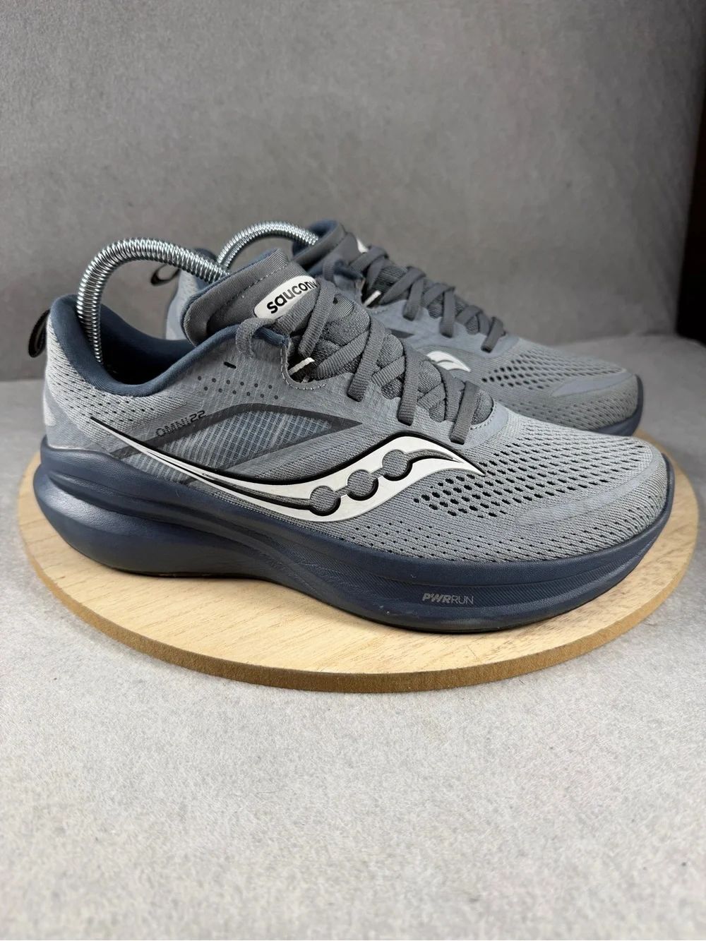 Saucony Omni 22 Flint Dusk Grey Stability Running Shoes Sneakers Men Size 7.5
